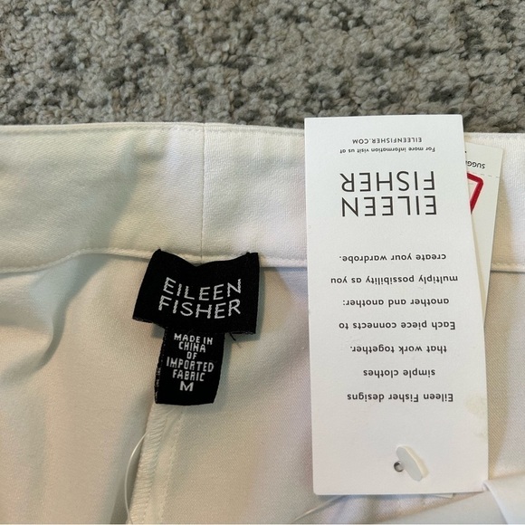 NWT Eileen Fisher White 5 PKTS Clam Digger Wide Leg Dress Capris Size Medium - Picture 8 of 12